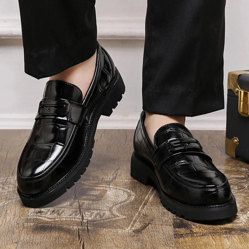 Jack Wellington Croc Leather Loafers