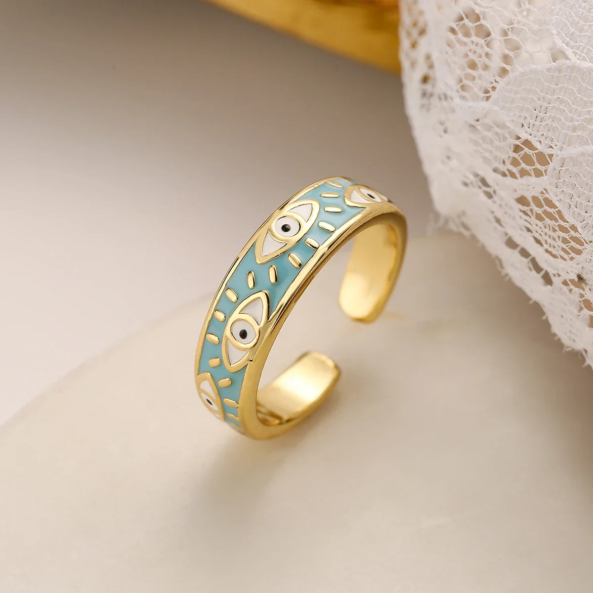 Parla Enamel Eye Ring