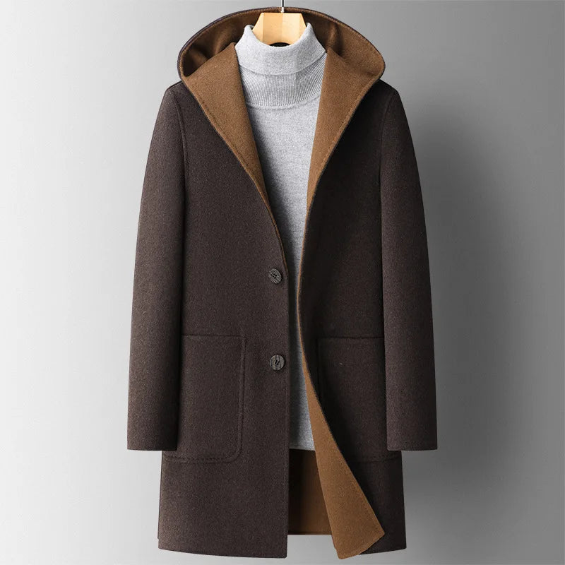 Massimo Wool Hooded Overcoat
