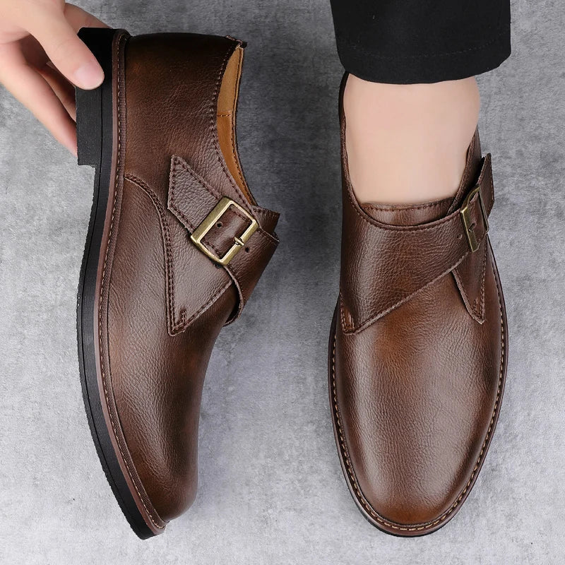 Marc Don Leather Monk Shoes