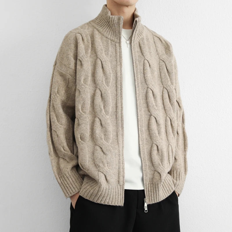 Jacob Mason Cable Zip Cardigan