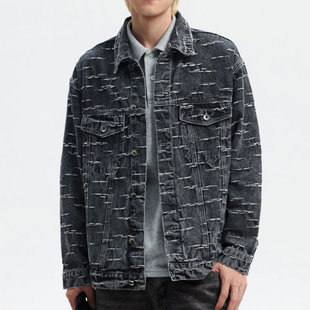 Jackford Distressed Denim Jacket