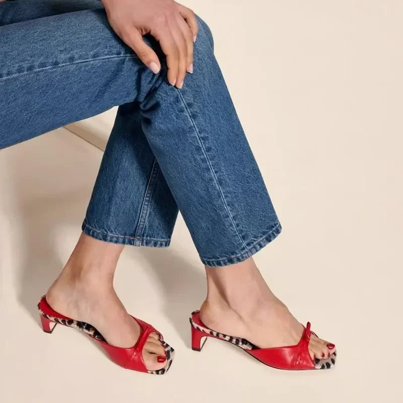 Audrey Stone Mule Heels