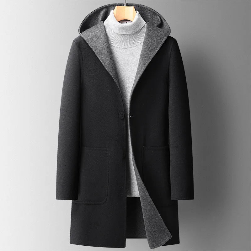 Massimo Wool Hooded Overcoat