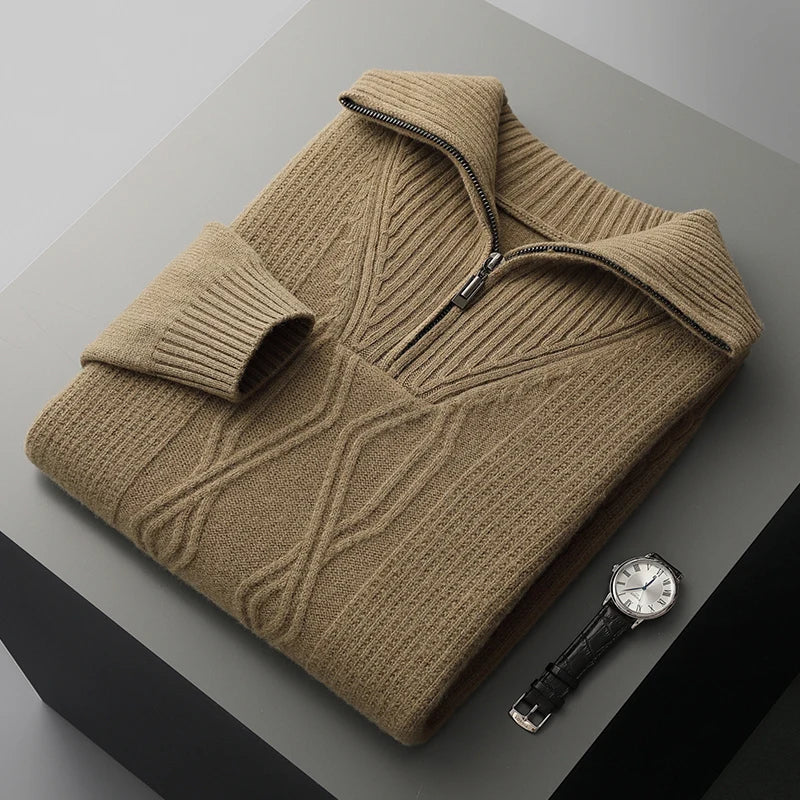 Graham Wells Half-Zip Wool Sweater