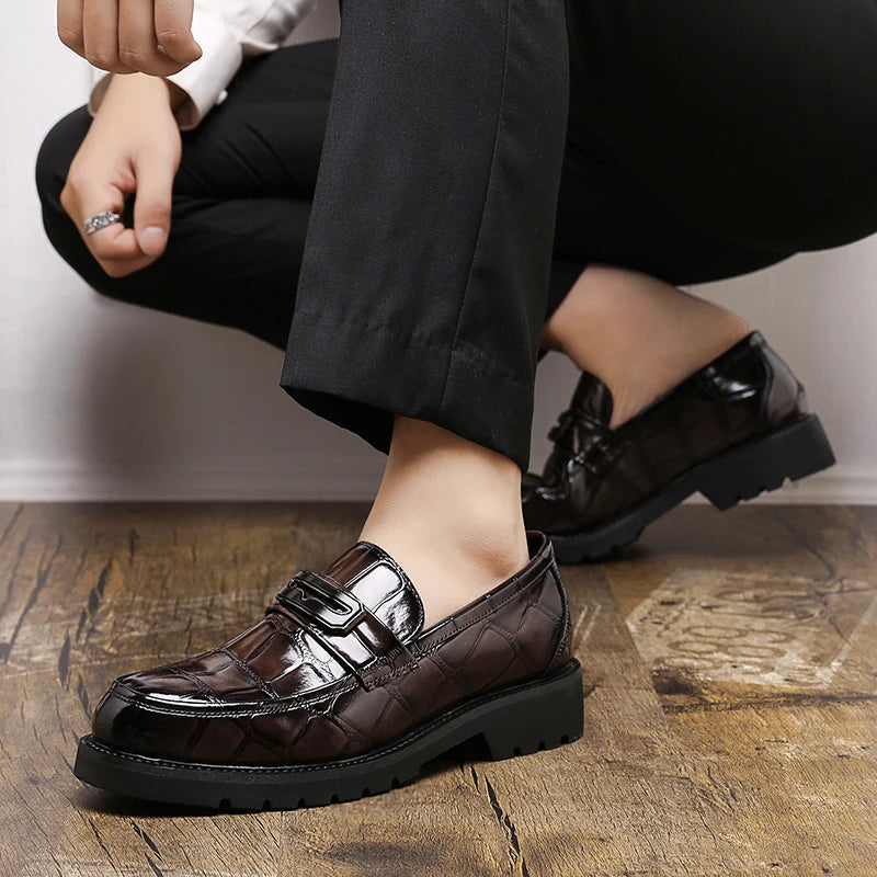Jack Wellington Croc Leather Loafers