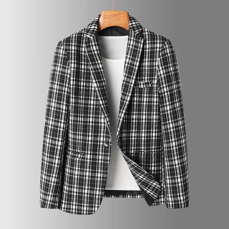 Jacob Mason Plaid Wool Blazer