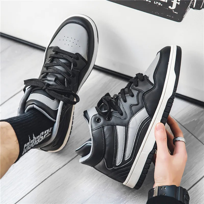 Henry Collins Mid-Top Leather Sneakers