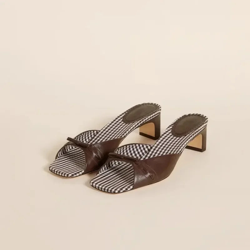 Audrey Stone Mule Heels