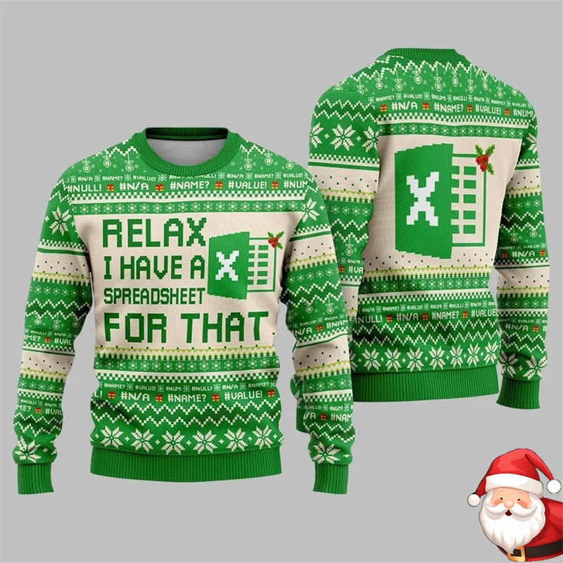 Funny Spreadsheet Sweater for Christmas