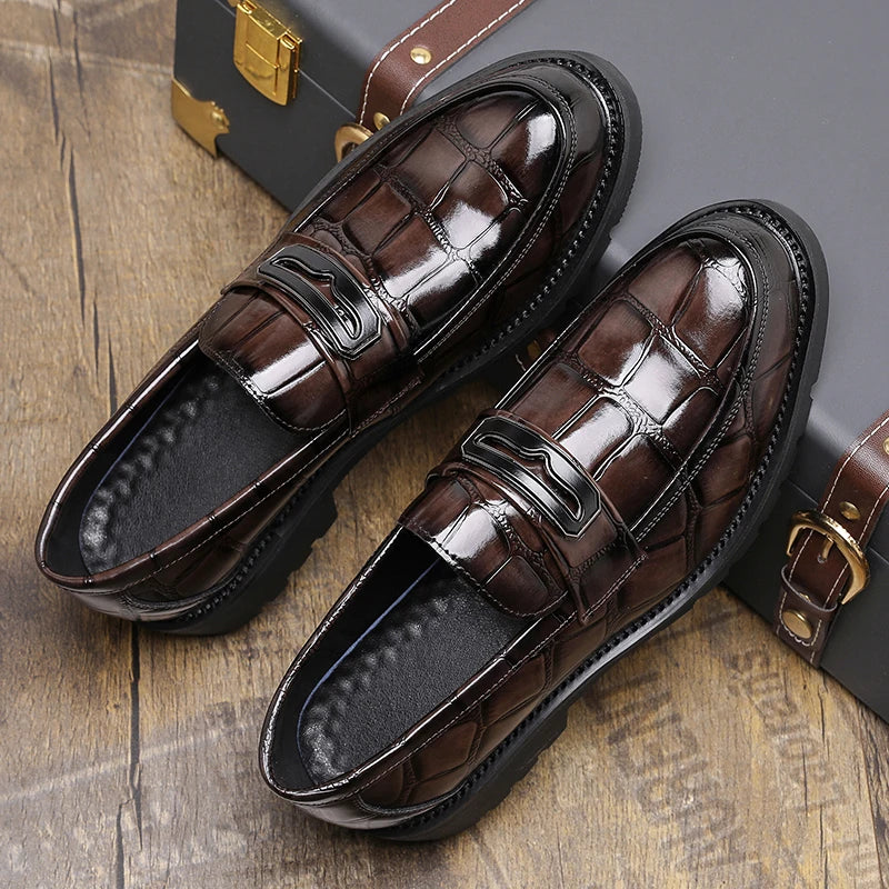 Jack Wellington Croc Leather Loafers