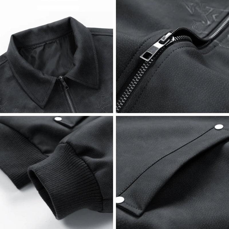 Jack Harrington Embroidered Leather Jacket