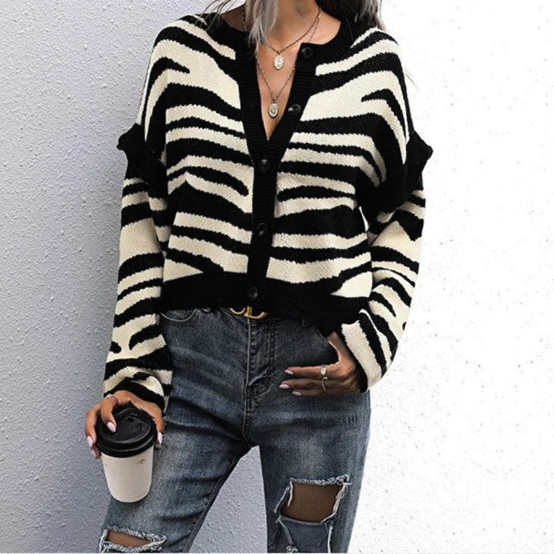 Luna Rose Zebra Knit Sweater