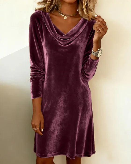 Ruby Drape Velvet Dress