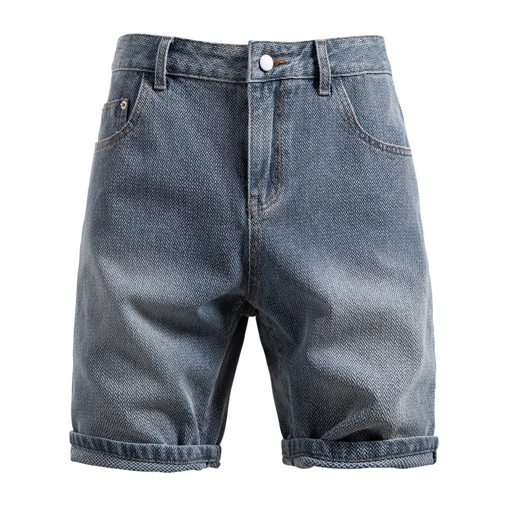 Dan Anthony Herringbone Denim Shorts